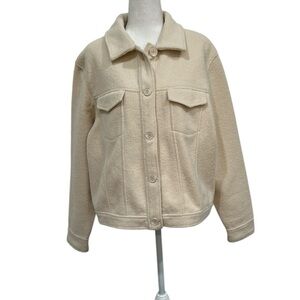 New Joie Cream Women's Shirt Jacket Size Jacket Size XL